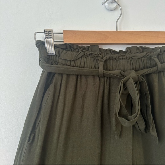 H&M Dark Olive Green Paper Bag Pants - Picture 4 of 9